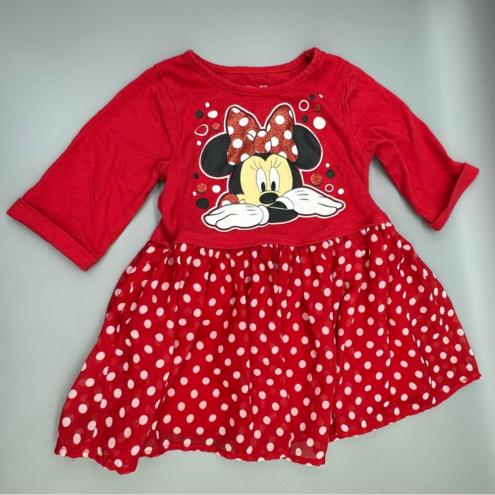 Mini Mouse Disney Toddler Red Polkadot Dress Size 5T